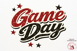 Retro Game Day PNG Tshirt Sports, a Sport Illustration by SugarCloudStudioArt