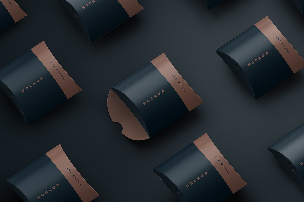 Square Pillow Box Packaging Mockup, a Packaging Mockup by Sheikhadesign (Photo 11 of 11)
