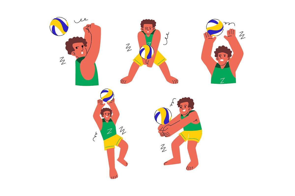 Character Beach Volleyball Man Vol.2, a Sport Illustration by SLAB! Design (Photo 2 of 3)