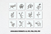 Animal Waiters Hand Drawn Doodle, an Animal Illustration by Guavanaboy (Thumbnail 2 of 3)