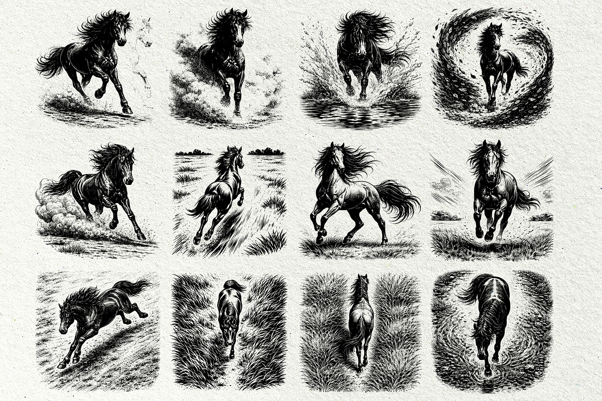 Wild Horse SVG Graphics Bundle, an Animal Illustration by DENIDigitalArtSudio (Photo 3 of 8)