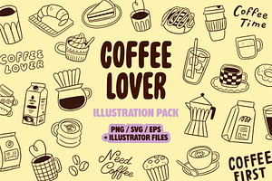 Coffee Lover Illustration Pack