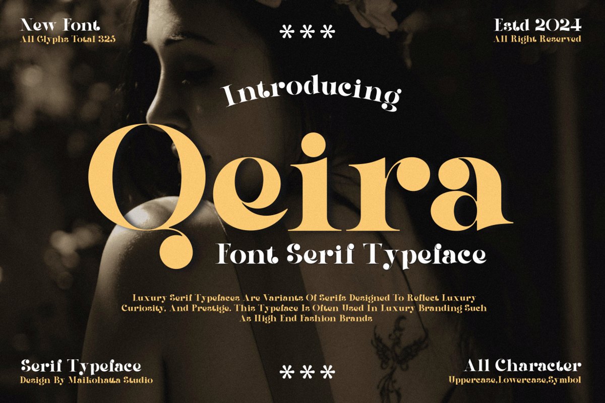 Qeira - Elegant Serif Typeface, a Serif Font by MaikoHatta (Photo 1 of 8)