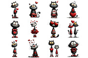 Valentines Whimsical Cat Clipart, a Graphic by CitraGraphics (Thumbnail 3 of 5)
