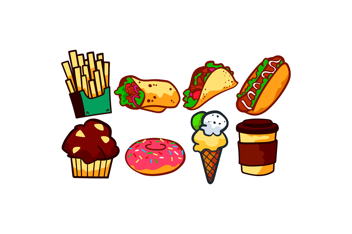 Fast Food Doodle Illustration, a Food Illustration by SLAB! Design (Photo 3 of 3)