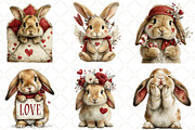 Whimsical Valentines Bunny Clipart, an Illustration by Black Bird Studio (Thumbnail 6 of 6)