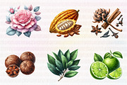 Watercolor Nature Clipart, an Illustration by CreationArt (Thumbnail 2 of 7)