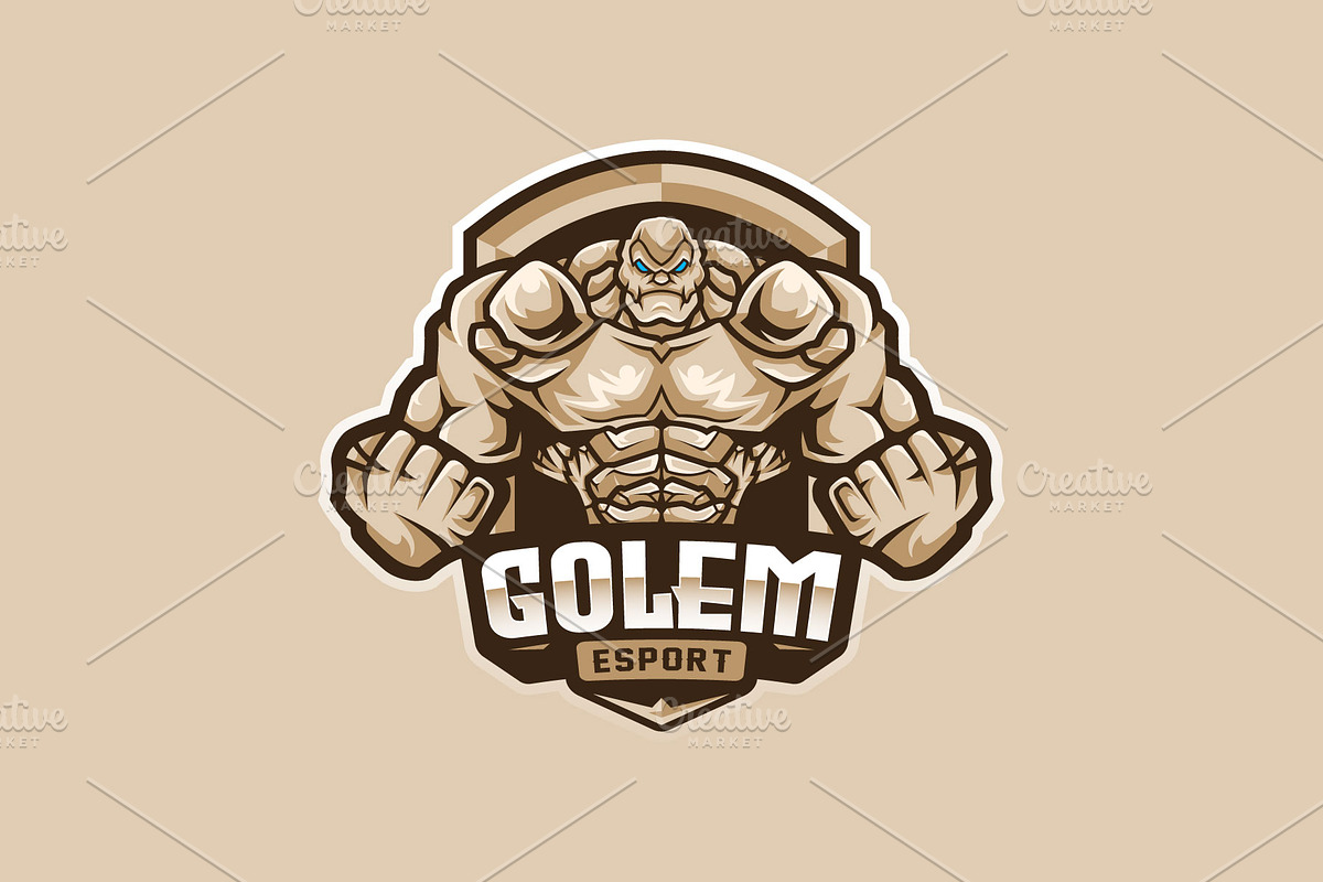 Golem Mascot Esport Logo, a Branding & Logo Template by prps.std (Photo 2 of 3)