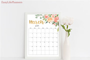 Wall Calendar 2018 2019 Letter Size, a Templates & Theme by EasyLifePlanners (Thumbnail 9 of 10)