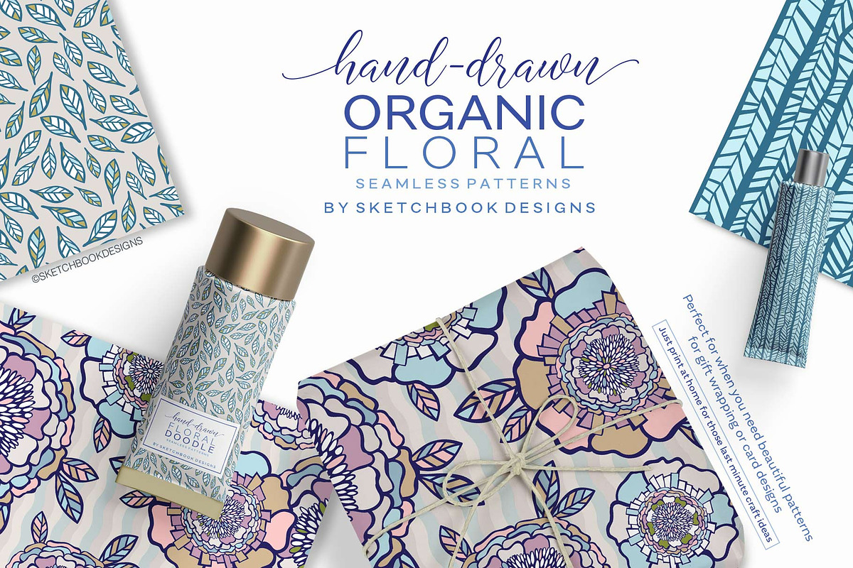 Organic Floral Seamless Patterns, a Pattern Graphic by Sketchbook Designs (Photo 5 of 10)