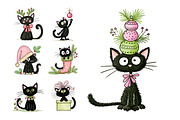 Christmas Cats PNG Clipart Bundle, a Seasonal Illustration by Nicolle's Colorful Art (Thumbnail 6 of 6)