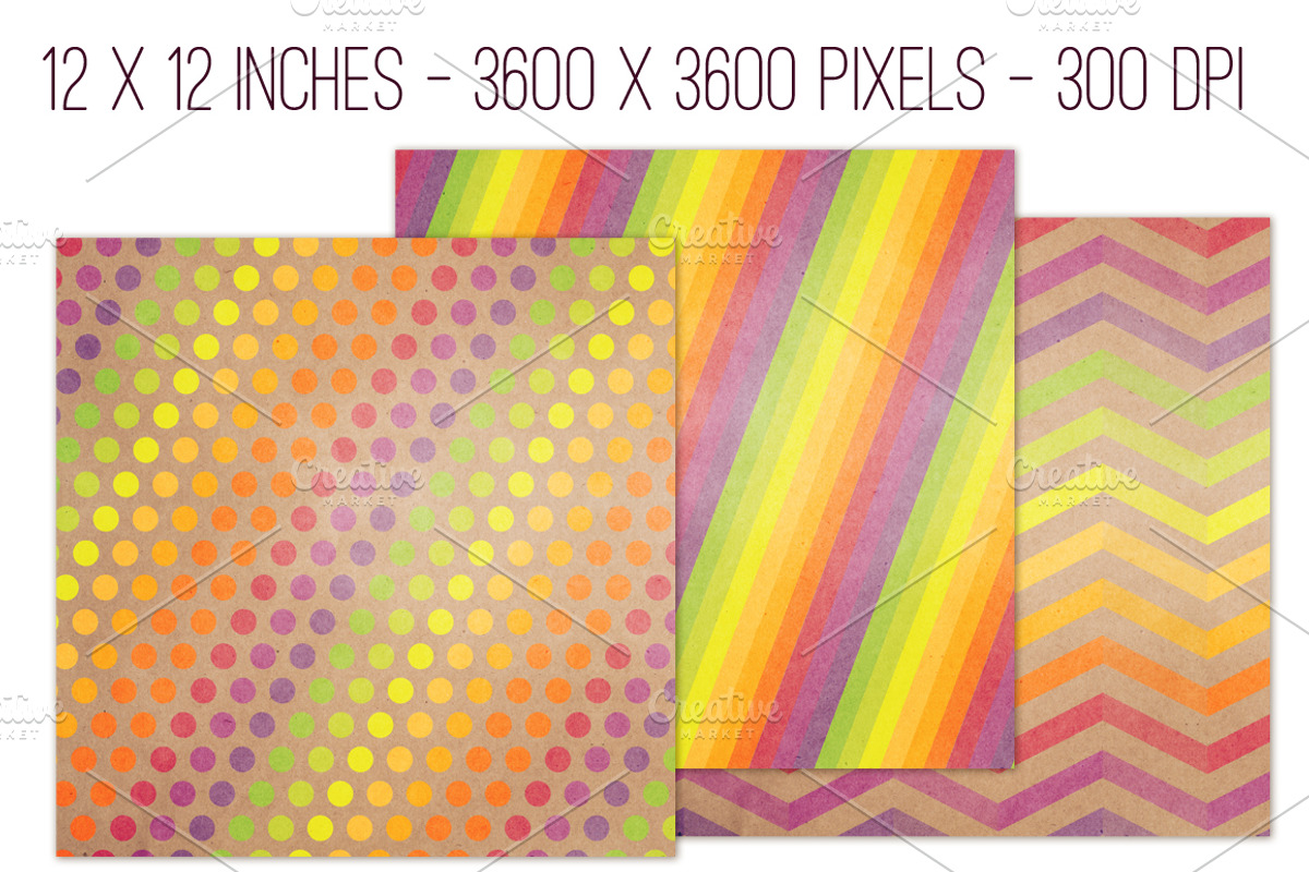 Paper Rainbow 12 Pattern Set preview 2