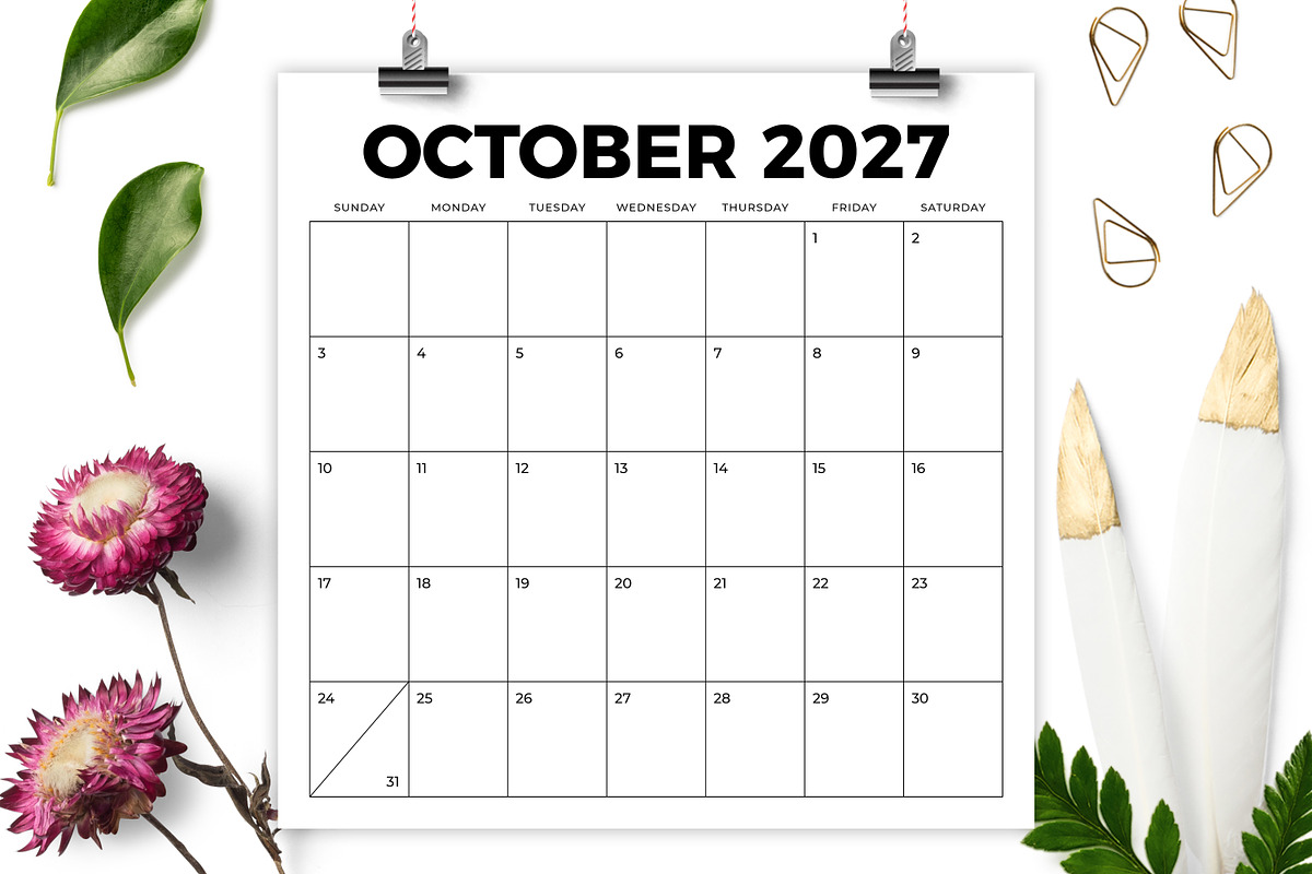 2027 Square Bold 12x12 Calendar, a Print Template by Running With Foxes (Photo 4 of 5)