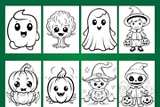 180 Cute Halloween Coloring Pages, a Seasonal Illustration by Coco Bloom (Thumbnail 4 of 6)