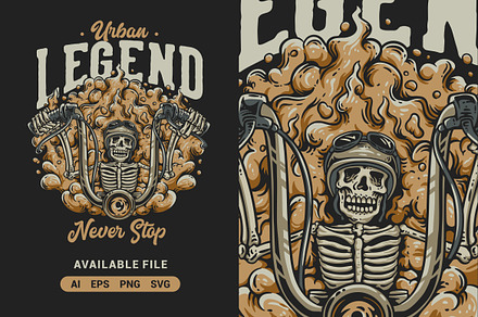 Urban Legend with Skeleton Vector