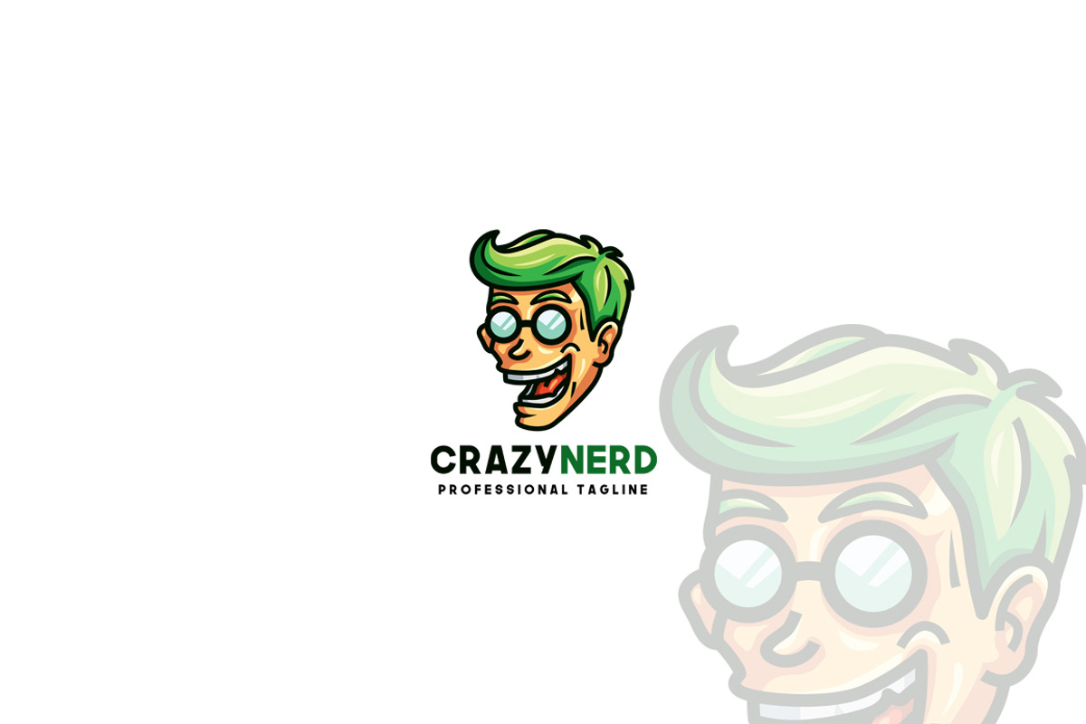 Crazy Nerd Logo Template, a Branding & Logo Template by dien96 (Photo 1 of 3)