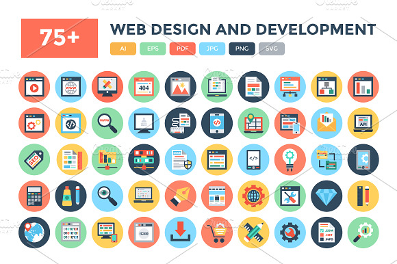 75 Web Design And Development Icons