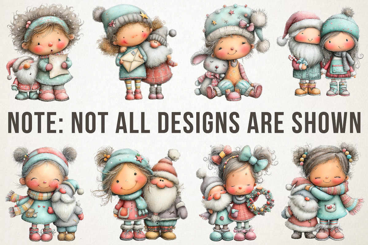 Christmas Girl and Santa Clip Art, an Illustration by RobertsArt (Photo 3 of 7)