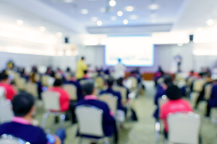 Blur of business Conference and Presentation in the conference h, an Abstract Photo by Casanowe-studio