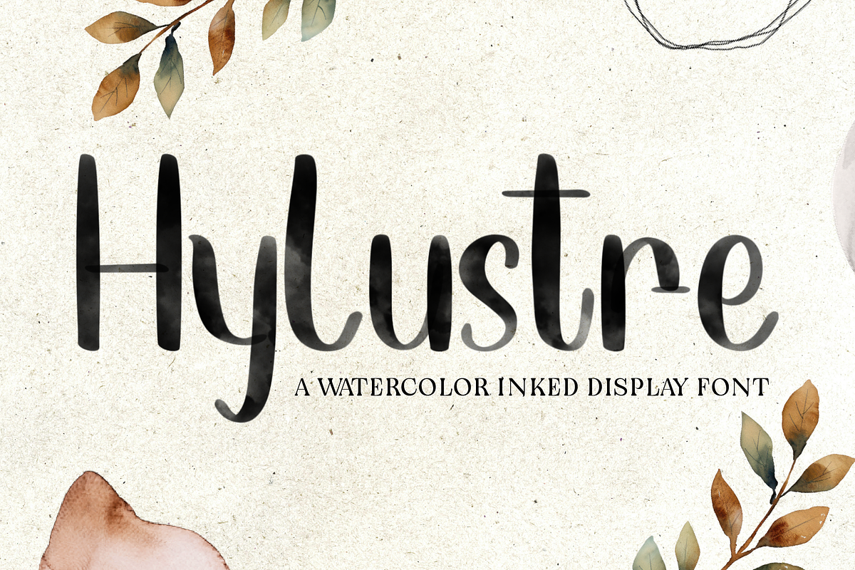 Hylustre - Watercolor Inked Display, a Script Font by Indotype Foundry (Photo 1 of 10)