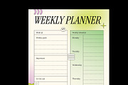 Classic Y2K Daily Weekly Planner, a Stationery Template by Neermana (Thumbnail 3 of 4)