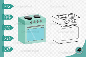 Range Stove Outline With Clipart