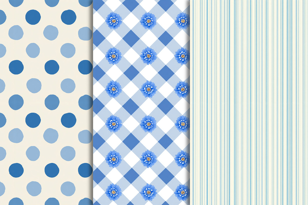 Blue Floral Pattern Set, a Pattern Graphic by Libby Wishes (Photo 5 of 5)