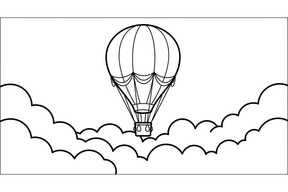 Hot Air Balloon Cloud Line Art bundl, an Illustration by Designer_Momina (Photo 33 of 51)