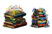 Spring Flower Book Stack Clipart, an Illustration by Dream Creation (Thumbnail 6 of 7)