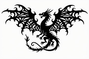 Ornate Heraldic Dragon Emblem, an Illustration by Creativeshirt (Thumbnail 3 of 9)