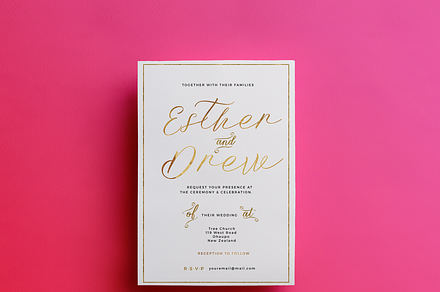 Gold Foil Wedding Invitation