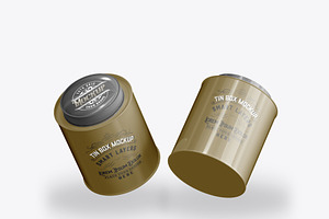 Colored Hexagonal Tea Tin Mockup