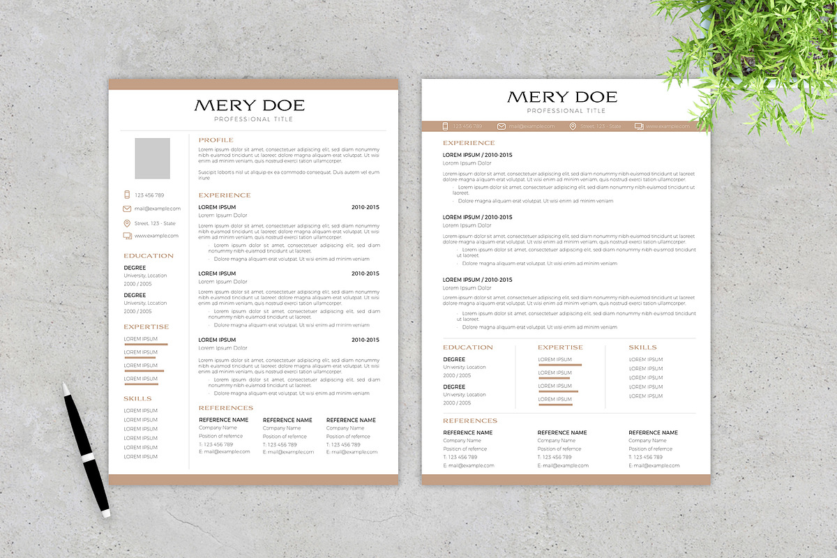 Nude Resume / CV & Cover Letter, a Resume Template by McLittle Stock (Photo 3 of 4)