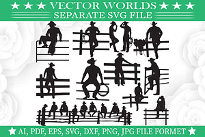 Cowboy Fence Svg, Cowboy, Fence Svg