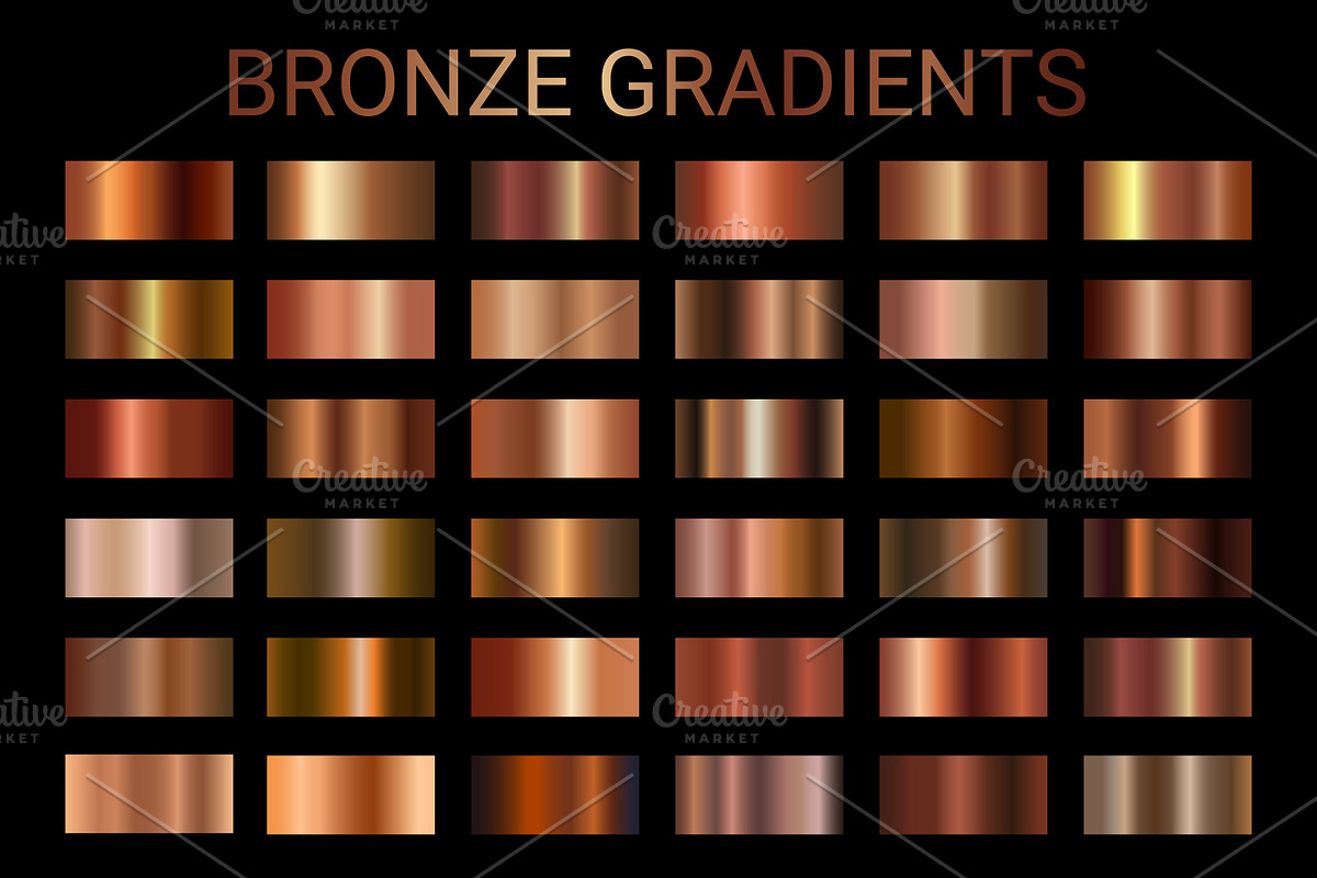 NEW BRONZE GRADIENTS METALLIC VECTOR, a Gradient Add-On by Juksy