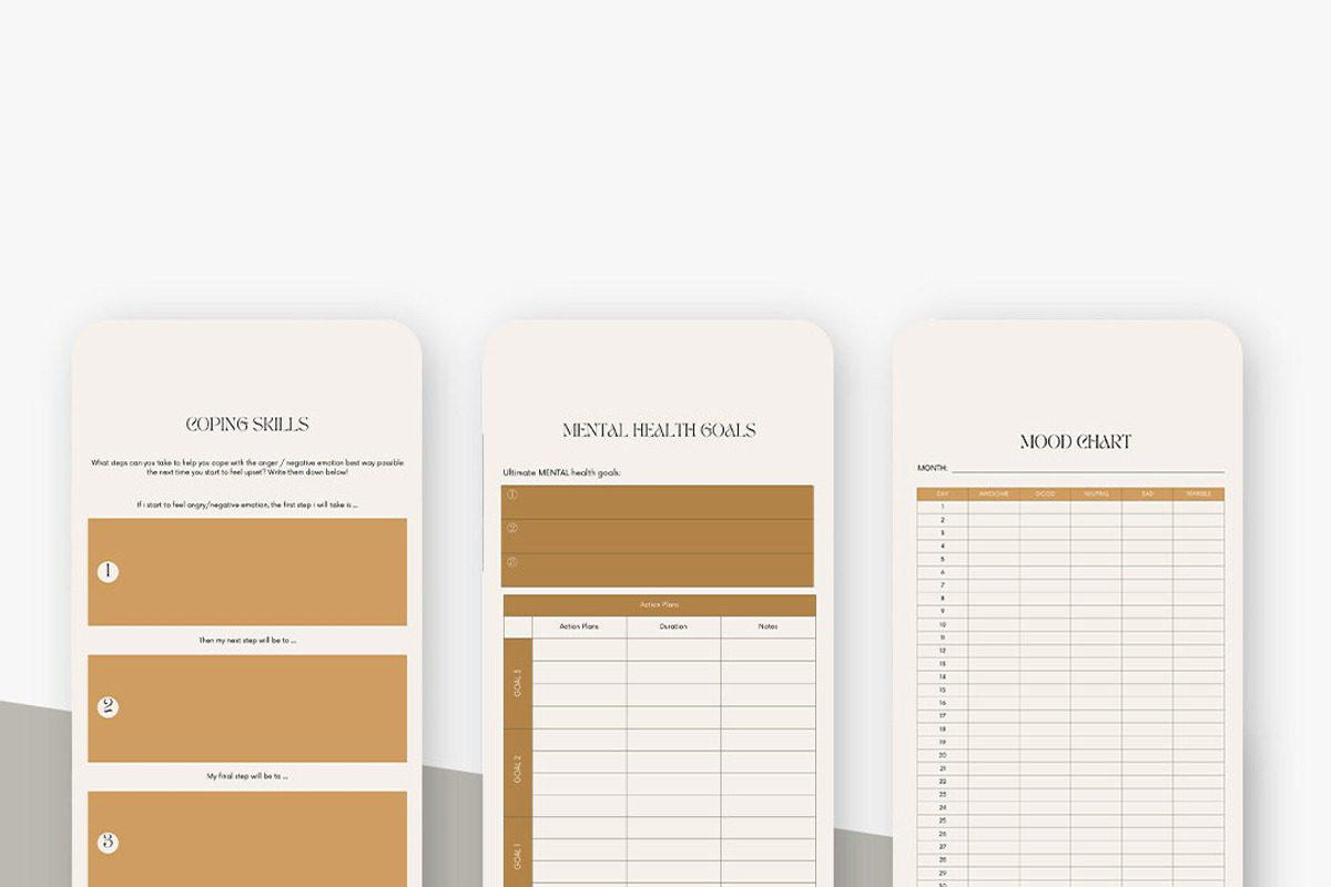PLR/MRR Mental Health Planner - DFY, a Stationery Template by Brand Your Biz Co. (Photo 3 of 8)