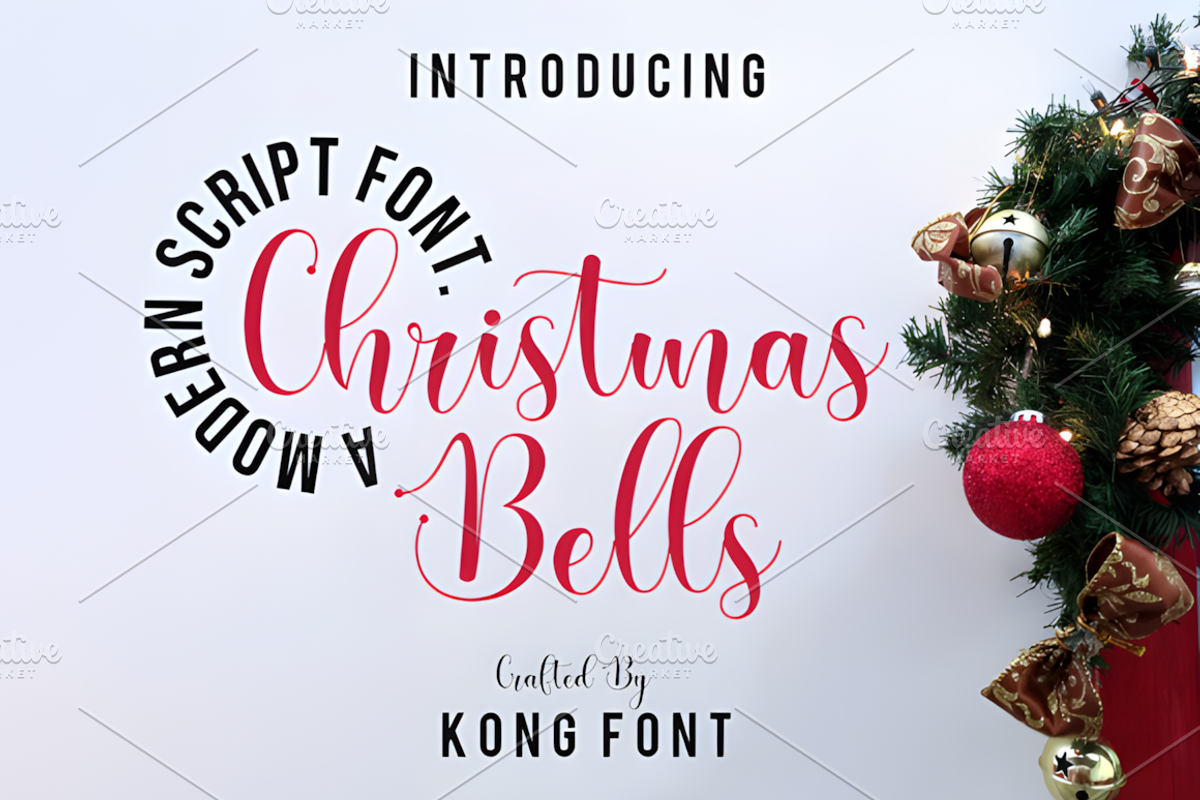 Christmas Bells Font, a Script Font by Design Station (Photo 1 of 3)