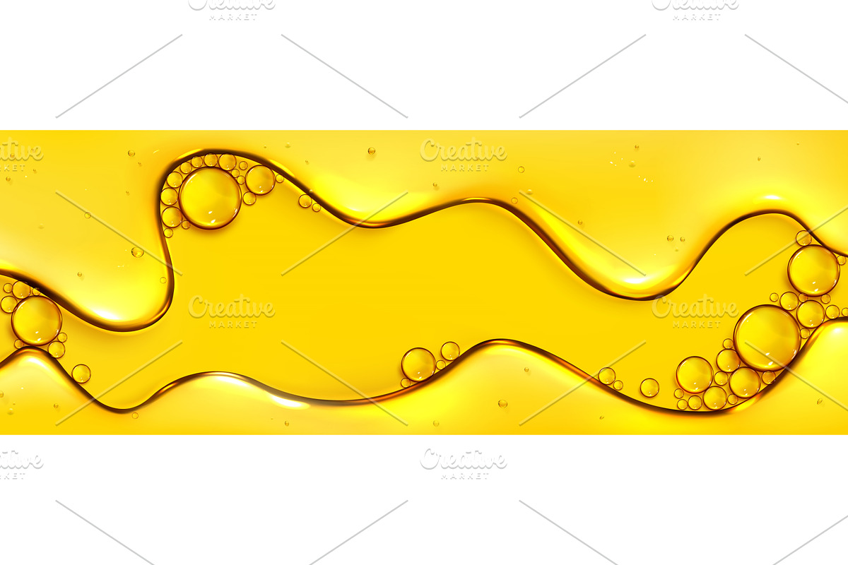 Flowing yellow oil liquid texture, an Object Illustration by art PVP - market