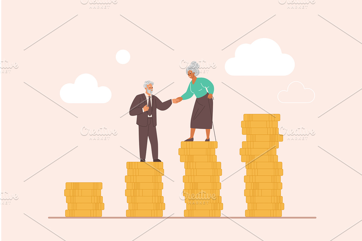 Retirement savings plan financial, a Finance Illustration by Lemberg Vector