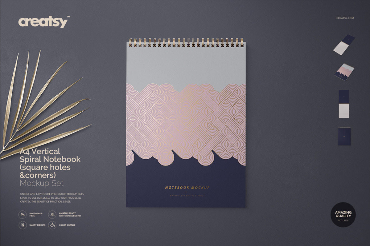 A4 Vertical Spiral Notebook Mockup, a Stationery Template by creatsy5 (Photo 1 of 12)