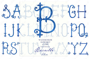 Vintage Watercolor Letters Monogram