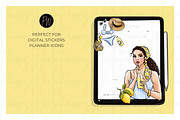 Italian Summer girls clipart bundle, a Person Illustration by Parinaz Wadia Design (Thumbnail 7 of 8)