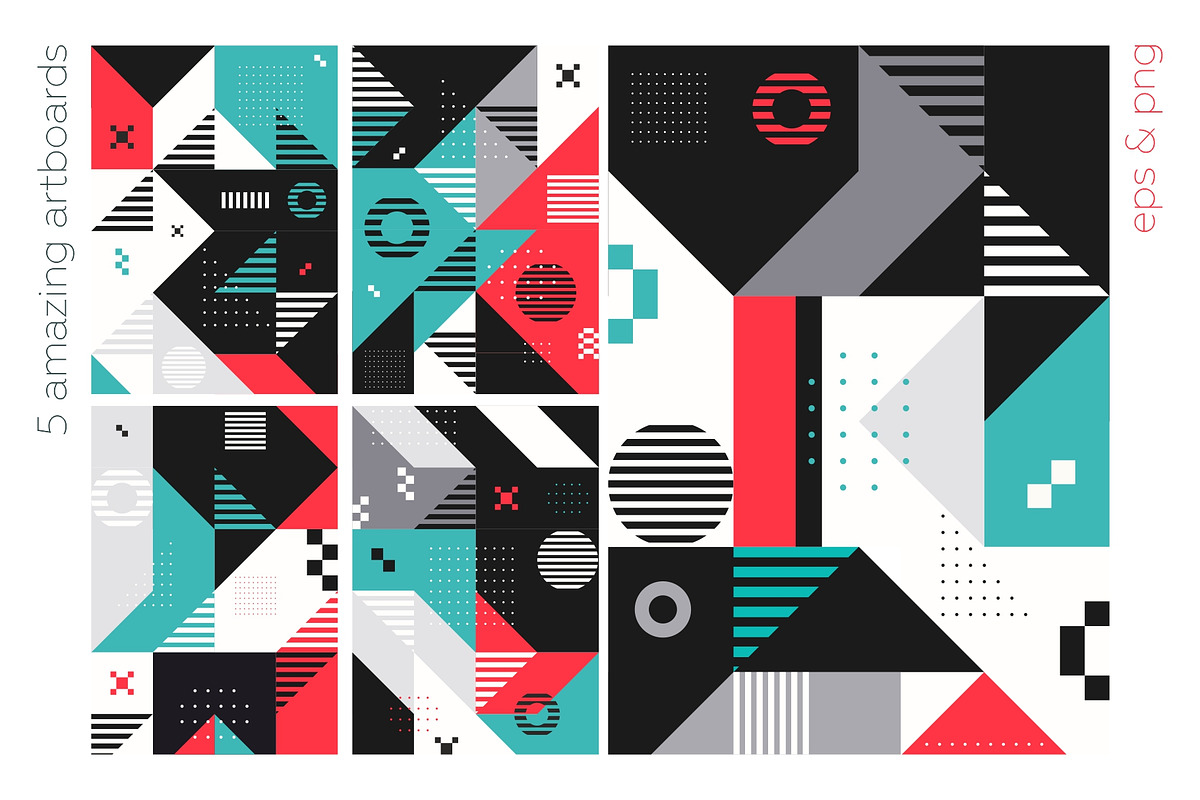 Fun Geometry pattern bundle., a Pattern Graphic by lisa_kalev (Photo 22 of 22)