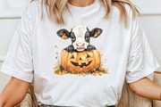 Watercolor Autumn Cow Clipart, an Illustration by CraftArtStudio (Thumbnail 4 of 6)