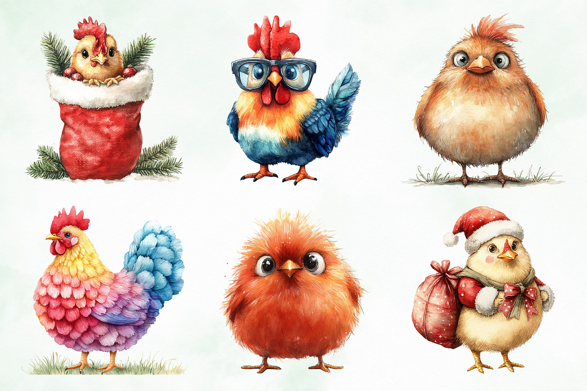 Whimsical Funny & Quirky Chicken PNG, an Illustration by Creative Art (Photo 4 of 12)