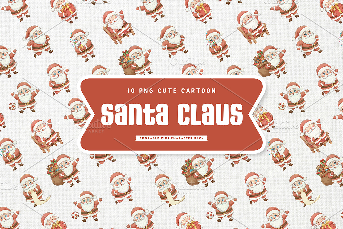 Charming Santa Claus Cute Kids, a Seasonal Illustration by Gohsantosa (Photo 3 of 4)
