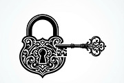 60 Ornate Key and Lock Silhouette, a Technology Illustration by Amazin_art (Thumbnail 6 of 21)