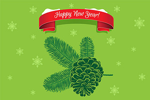 Christmas and New Year Pine Cones