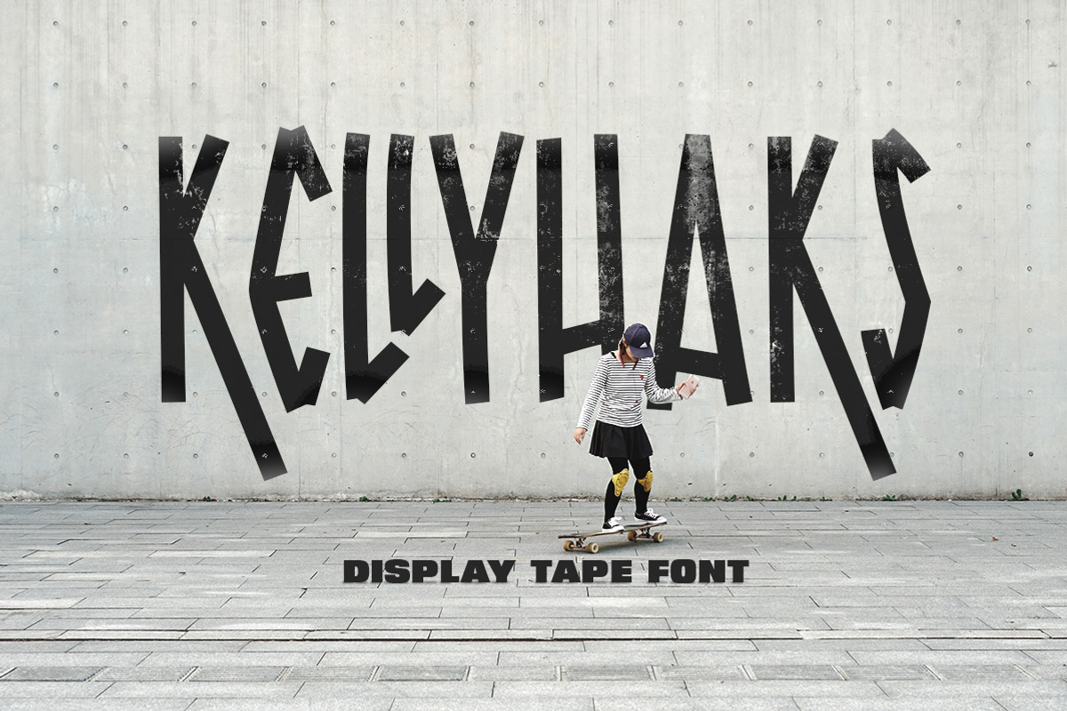 Kellihaks - Display Tape Font, a Script Font by Littlehand (Photo 1 of 9)