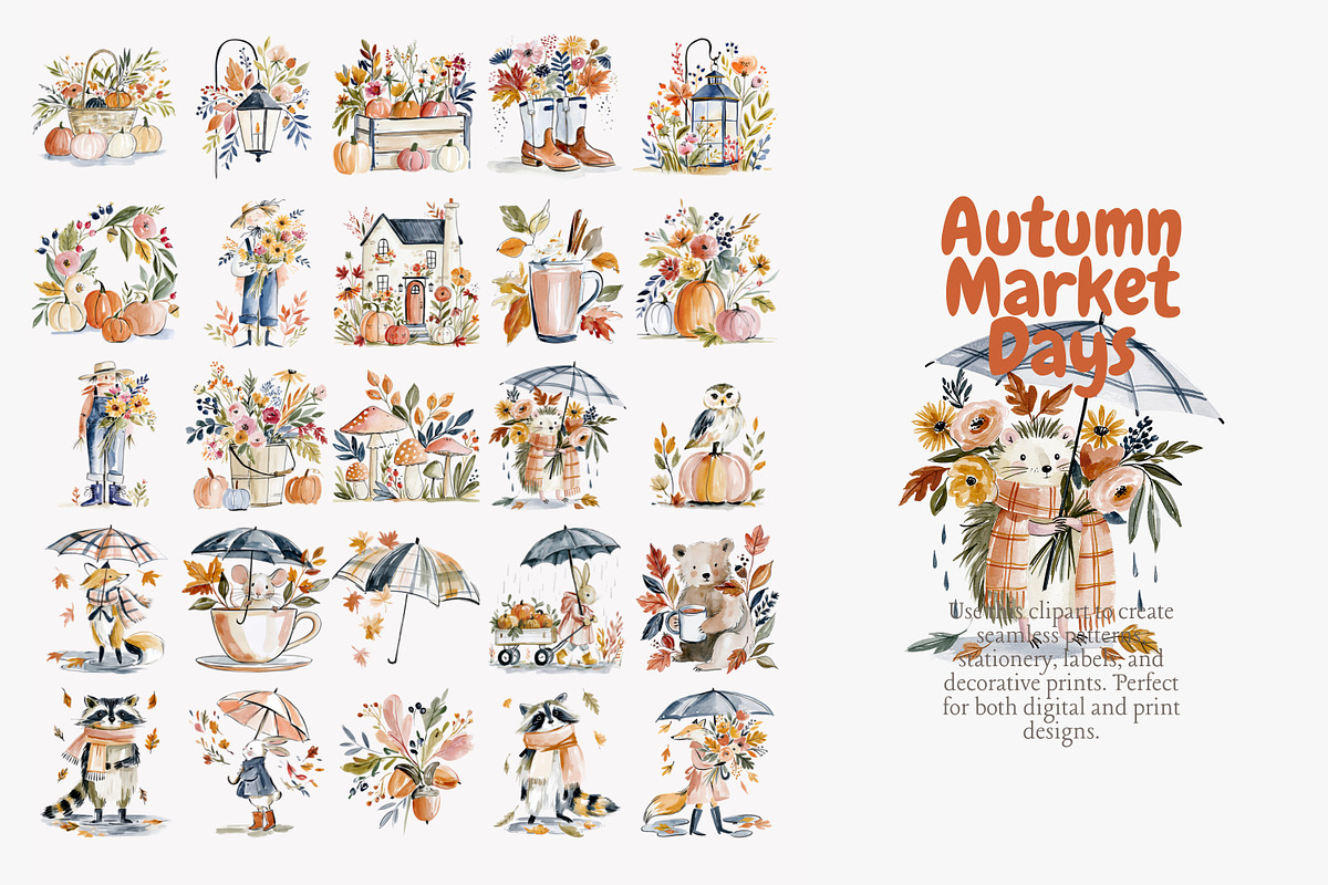 autumn harvest clipart set, a Decorative Illustration by Patishop Art (Photo 6 of 10)